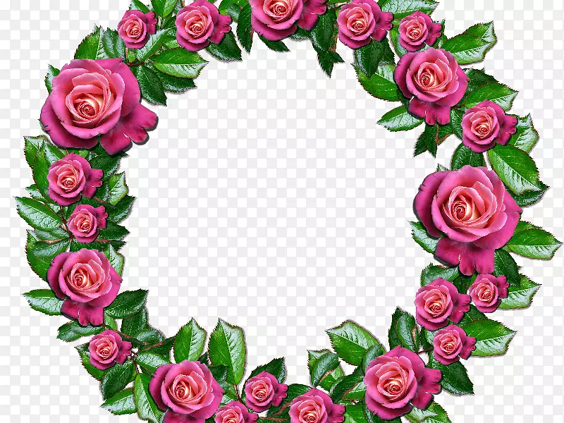 花园玫瑰花环花卉设计-玫瑰
