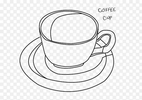 咖啡杯画线艺术剪贴画