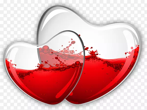 红葡萄酒玻璃心夹艺术玻璃