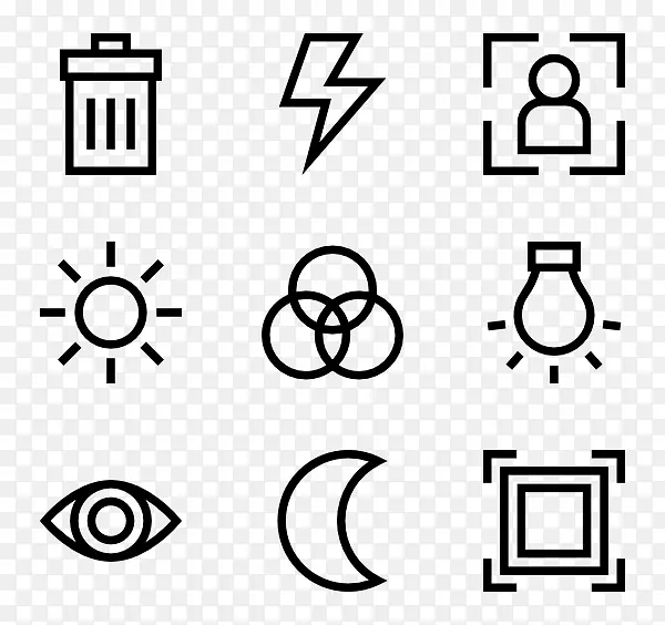 计算机图标眼科符号验光光学符号