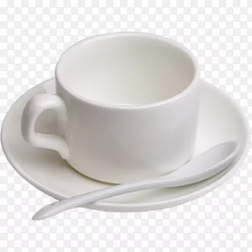 咖啡杯如-拉基打印白咖啡碟杯