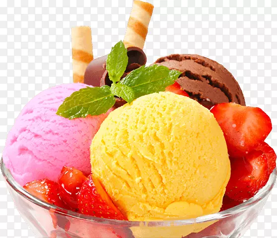 冰淇淋锥，圣代冷冻酸奶-冰淇淋