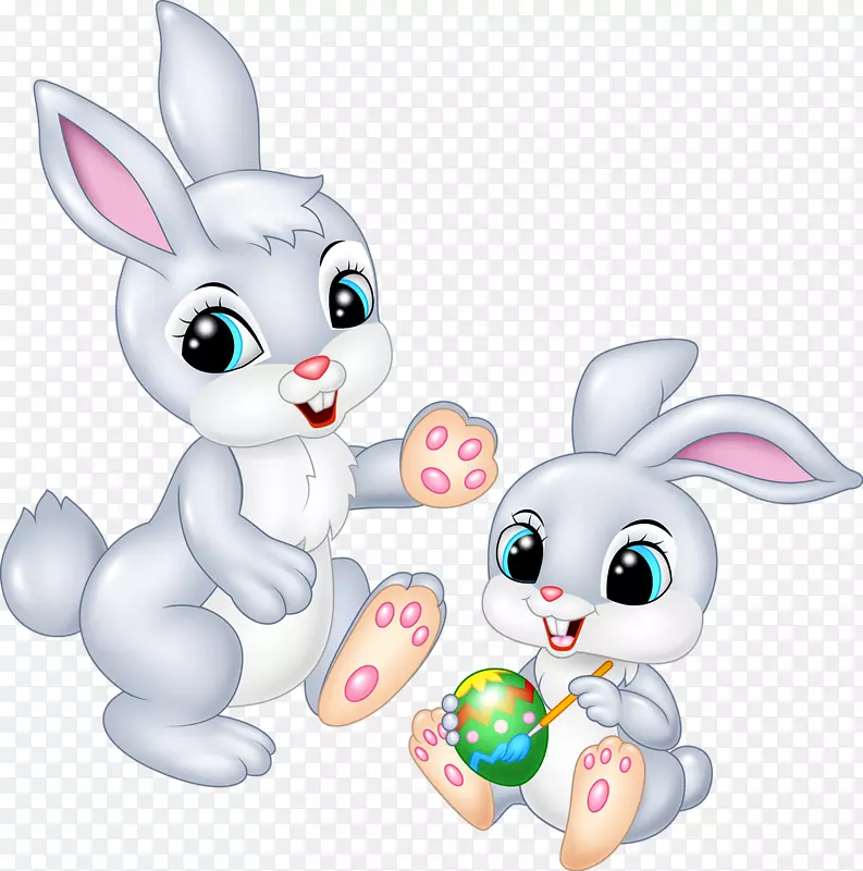 复活节兔子画卡通画
