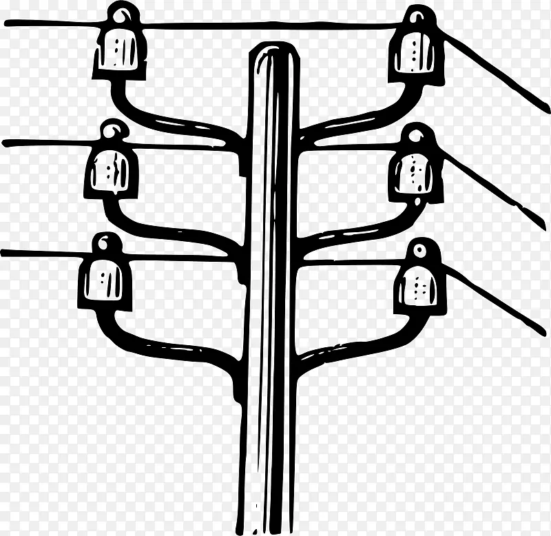 架空电力线，电力，电线杆，剪贴画