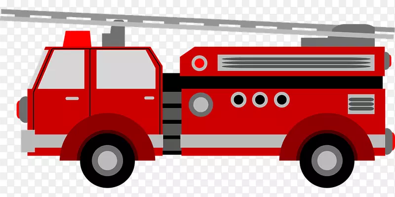 消防车红色消防队员消防处剪贴画-消防员