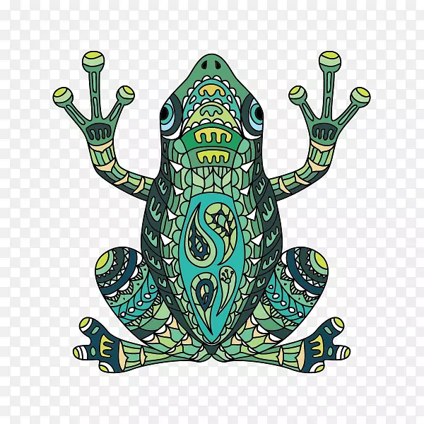 澳洲绿树蛙纹身蓝色毒蛙