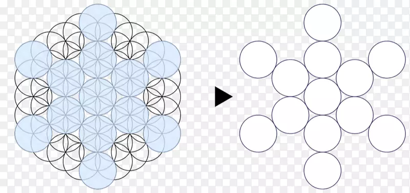 重叠圆网格神圣几何学Metatron的立方体符号-圆