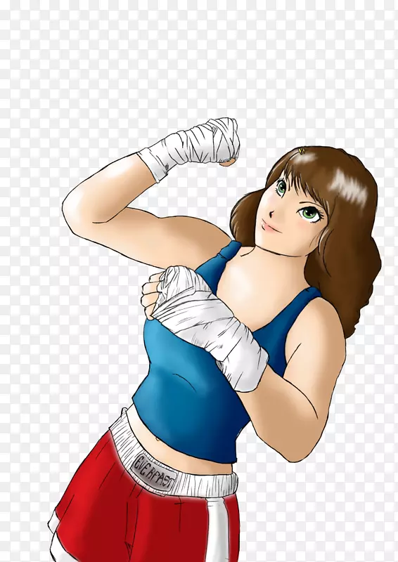 拳击绘画女性艺术一件一拳