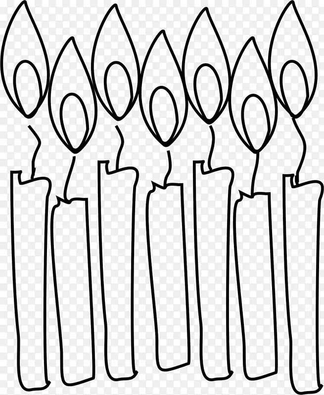生日蛋糕画线艺术蜡烛剪贴画-蜡烛