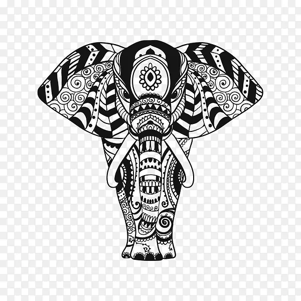 印度象饰图案-大象