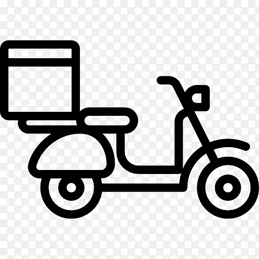 摩托车递送在线食品订购摩托车电脑图标-滑板车