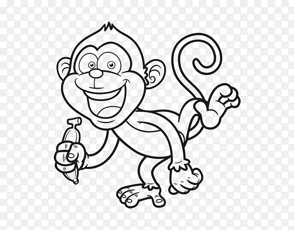 绘画卡通剪贴画-猴子