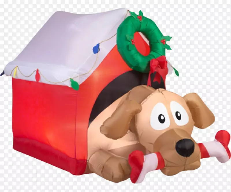 狗圣诞老人糖果拐杖圣诞装饰品-狗