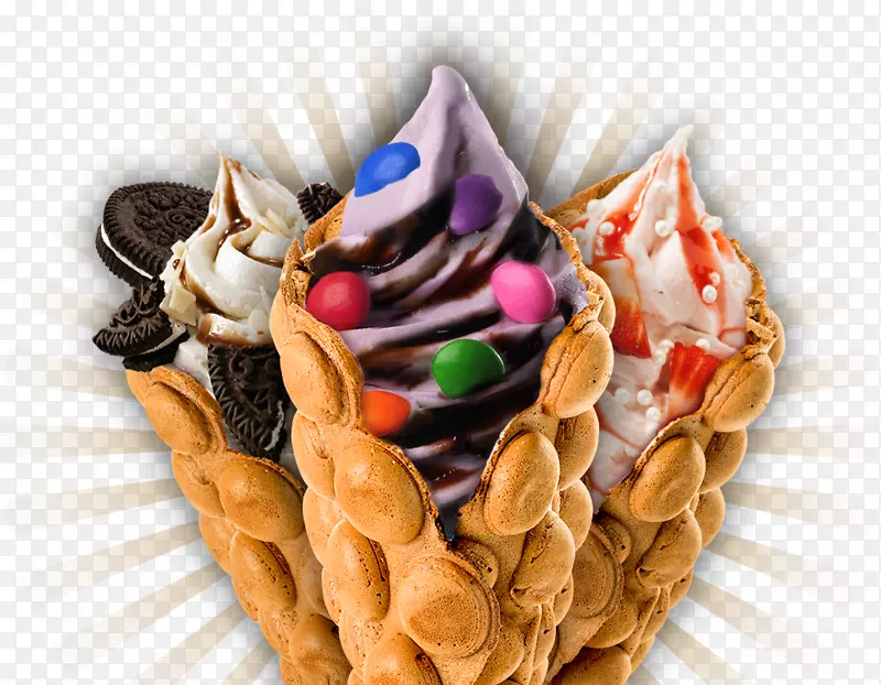鸡蛋华夫饼冰淇淋薄煎饼泡茶冰淇淋