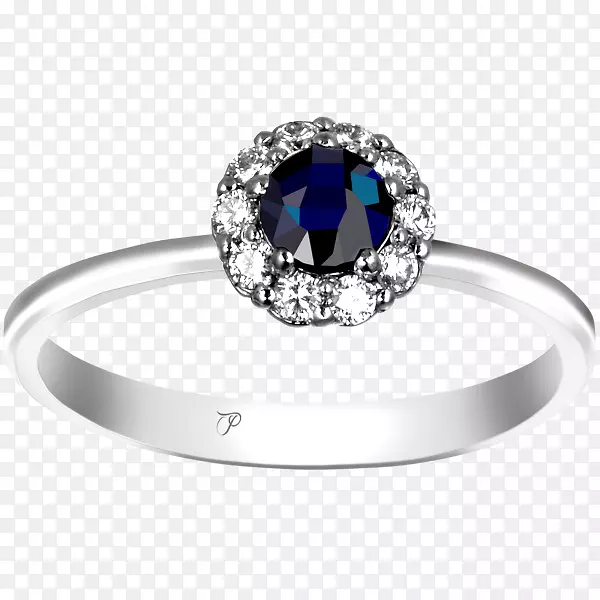 订婚戒指蓝宝石戒指大小戒指