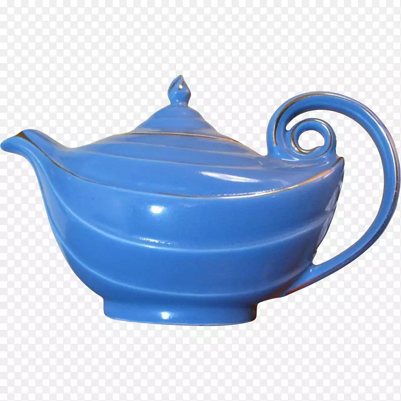 茶壶陶瓷盖钴蓝水壶