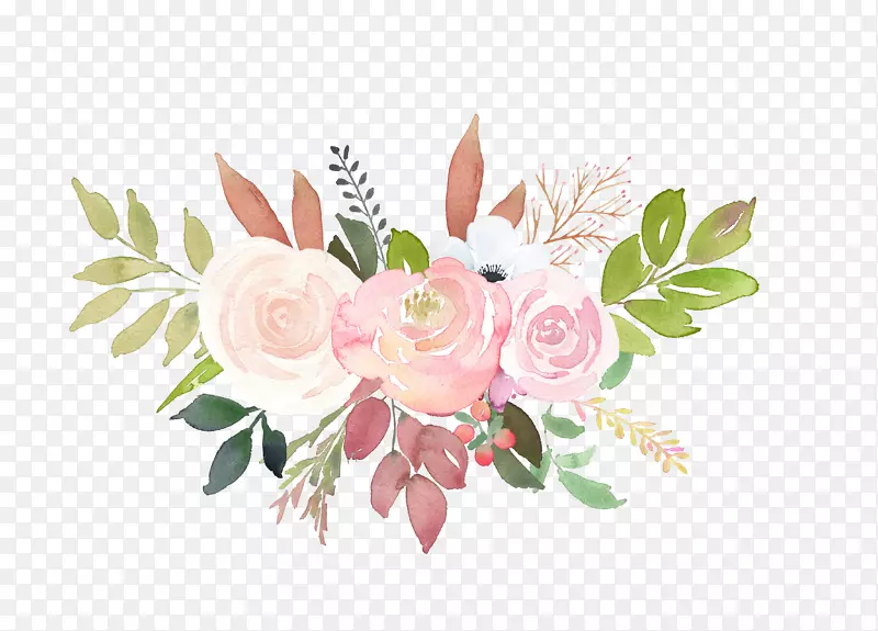 花园玫瑰，花卉设计，婚礼邀请函，花束-玫瑰