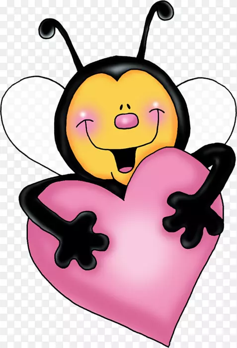 蜜蜂画爱情心夹艺术-蜜蜂