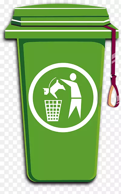 垃圾桶和废纸篮，回收箱，绿色垃圾箱