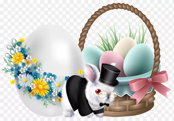 复活节兔子彩蛋贺卡复活节明信片-复活节