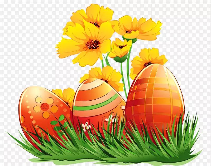 复活节兔子寻蛋剪贴画-复活节