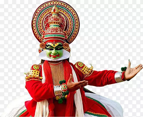 喀拉拉邦Kathakali舞蹈Onam Mohiniyattam-人