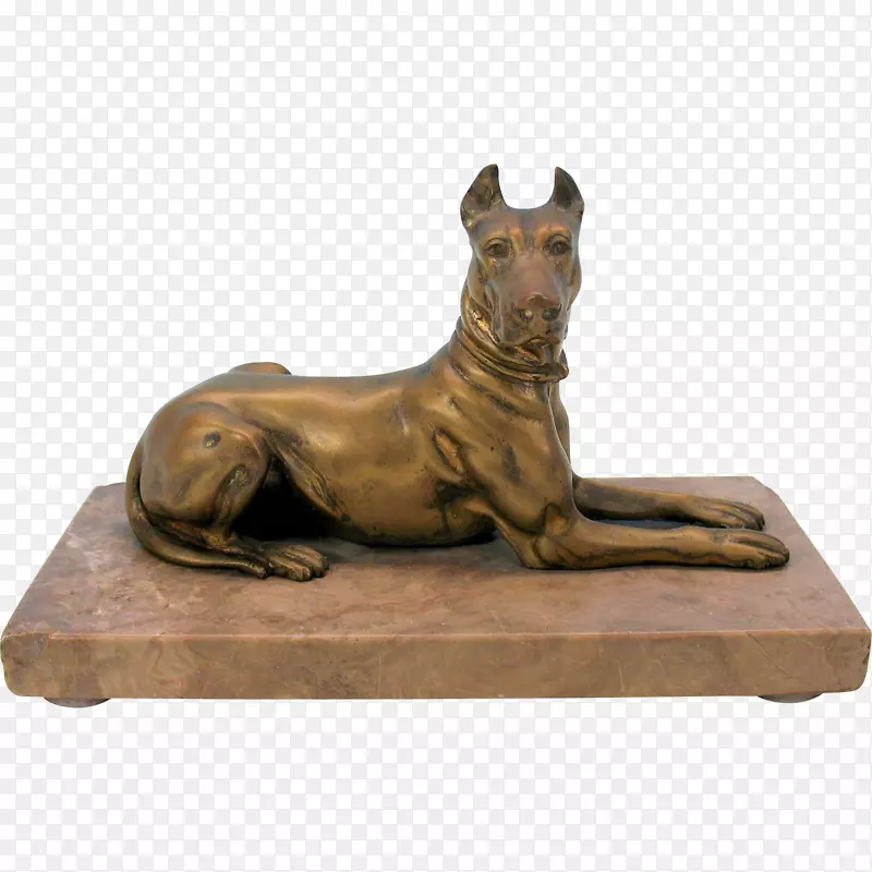 青铜雕塑杜伯曼犬品种-古董