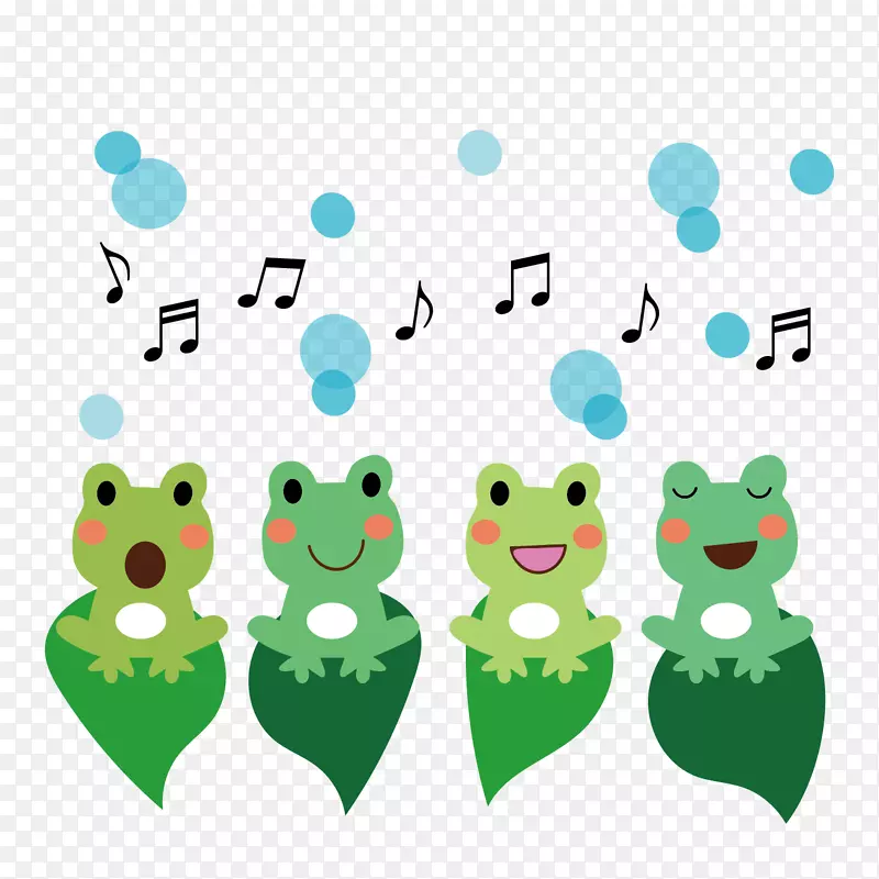 青蛙合唱团绘画剪辑艺术-青蛙