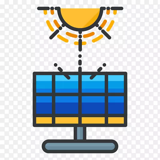 太阳能电脑图标太阳能电池板剪贴画