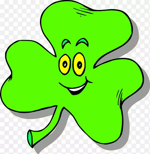 爱尔兰圣帕特里克节三叶草着色书剪贴画-圣帕特里克节
