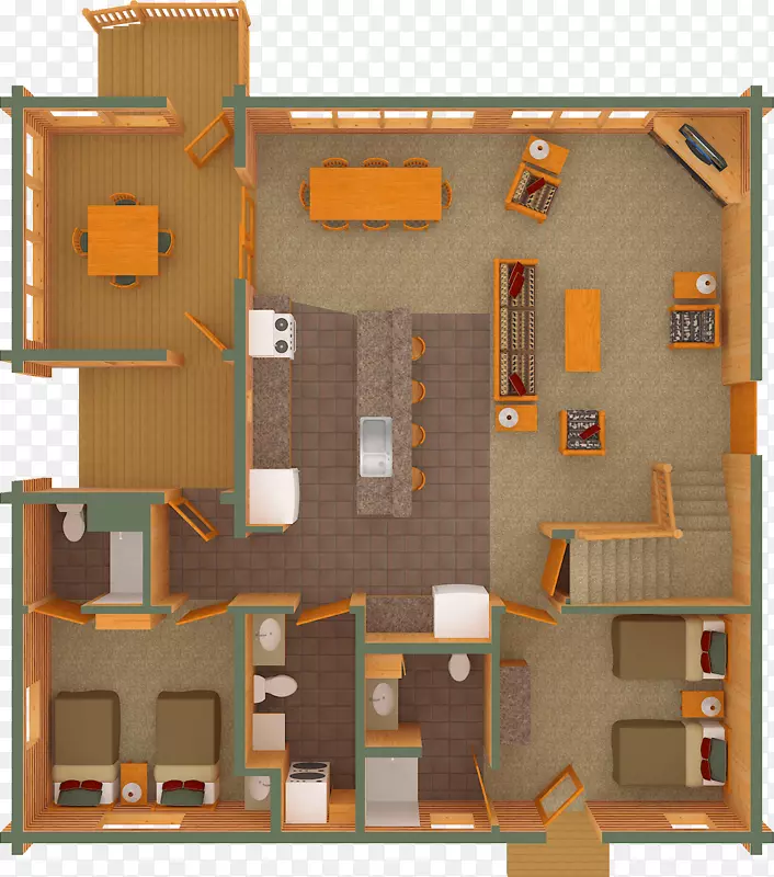 房屋日志舱三维平面图web3d-house