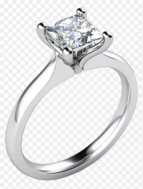 耳环公主切割钻石订婚戒指-钻石