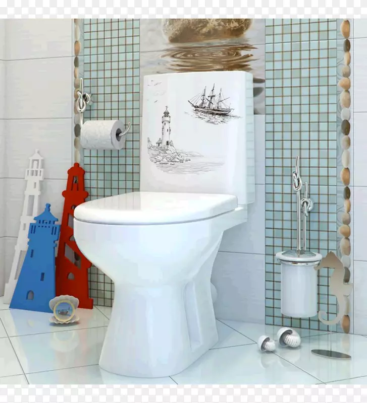 卫生间和浴盆座浴室冲水马桶陶瓷Stary Oskol-马桶
