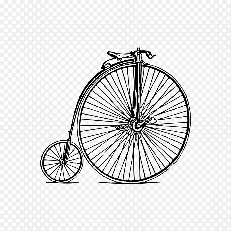 自行车复古风格剪贴画-自行车