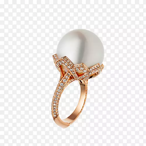 珠宝首饰珍珠金钻石戒指