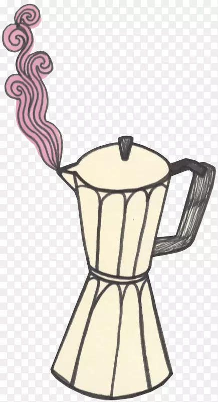 绘制涂鸦咖啡机图案