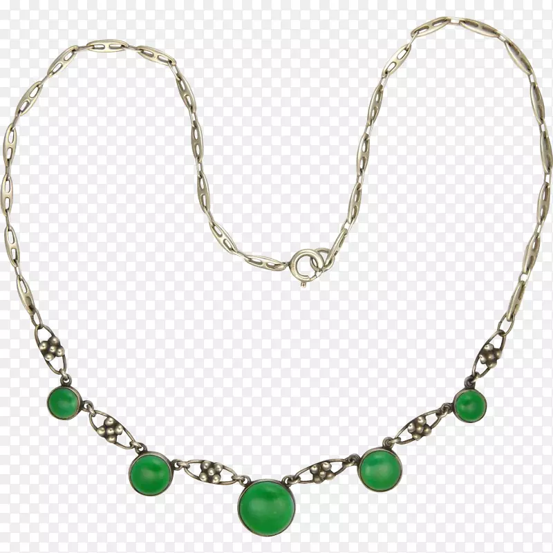 青绿色项链身形珠宝珠翡翠项链