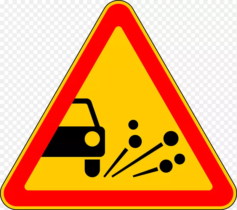 交通标志道路警告标志交通代码-砾石