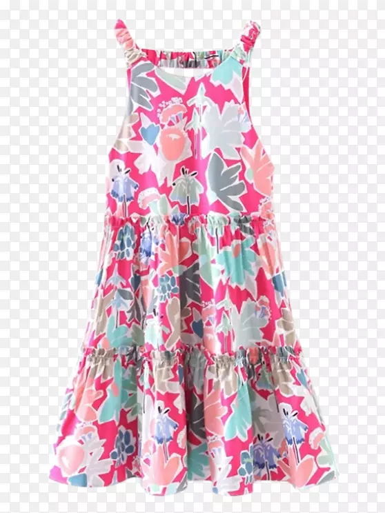 太阳裙粉红色服装图案-连衣裙