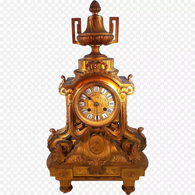 欧莫鲁古董法国帝国壁炉架钟-古董