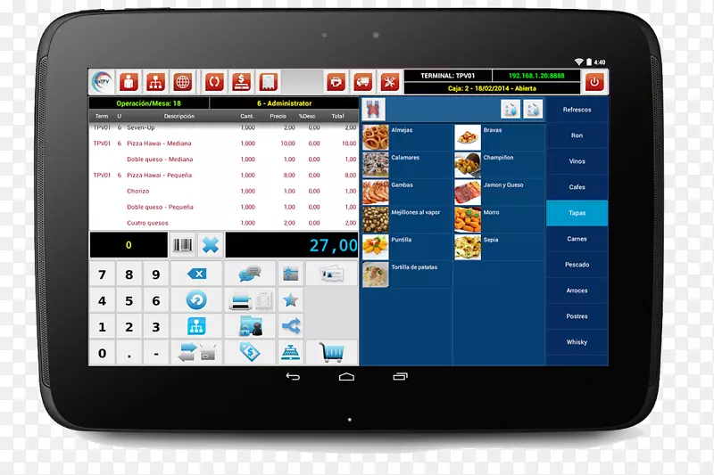 平板电脑销售点android手持设备支付终端pos终端