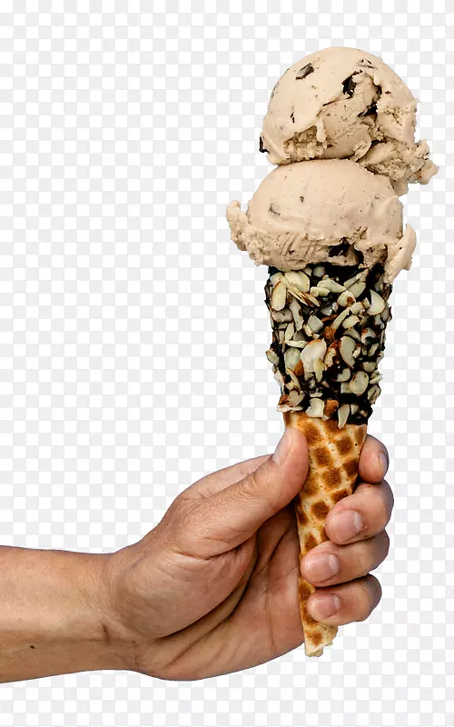 冰巧克力冰淇淋锥-冰淇淋