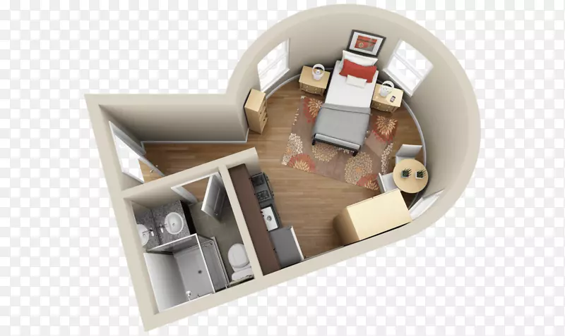 3D平面图演播室公寓房-公寓