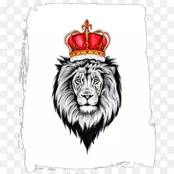 狮子画纹身剪贴画-狮子