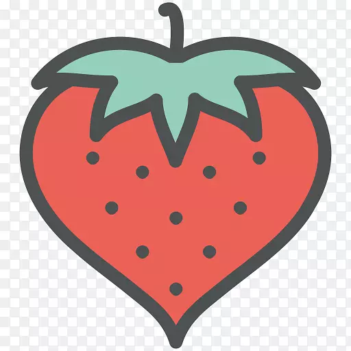 心电脑图标新鲜草莓心