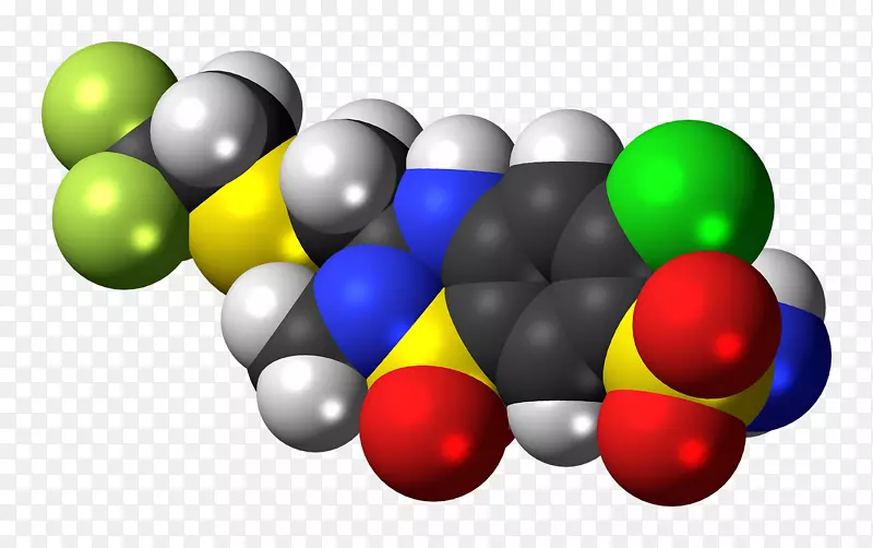 聚噻嗪类利尿剂碳酸氢酶抑制剂普萘洛尔-分子