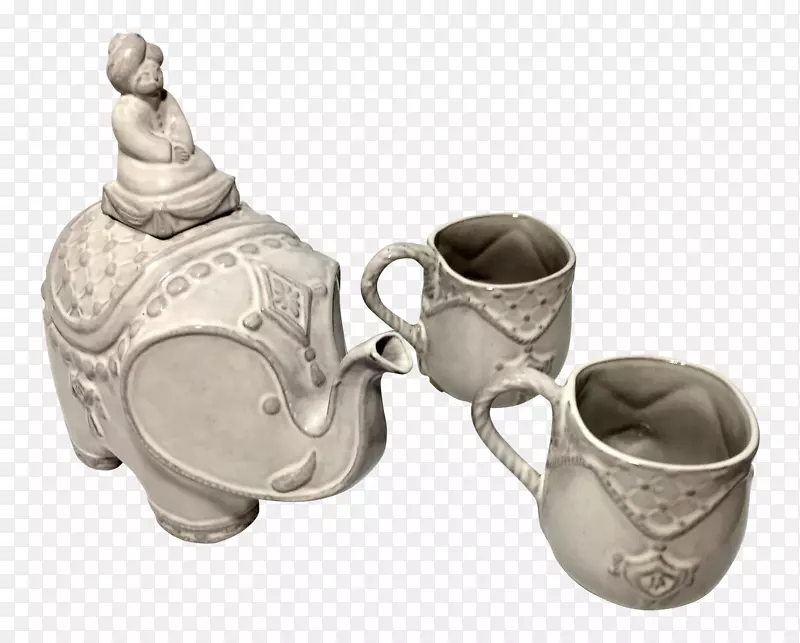 陶器茶壶杯银茶壶