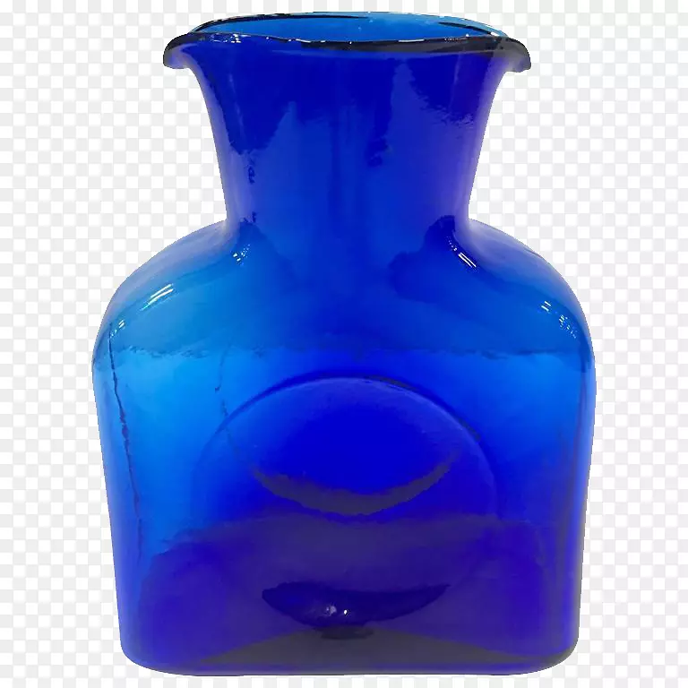 Blenko玻璃公司花瓶破碎机钴蓝玻璃