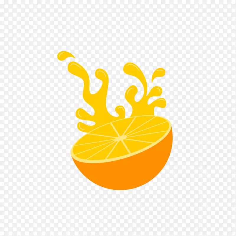 橙黄色水果标志