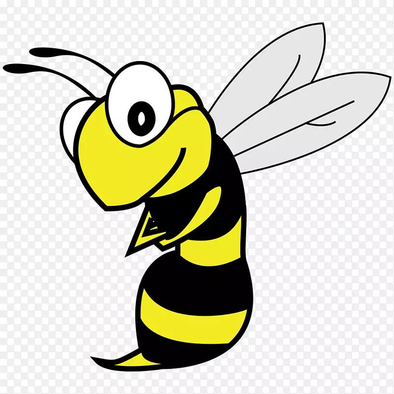 蜜蜂卡通白色剪贴画-蜜蜂